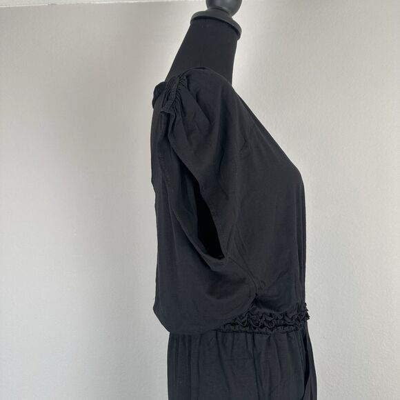 Max Studio Jumpsuit Womens Small Black Stretch Straight Leg Back Cutout Casual - Picture 6 of 14